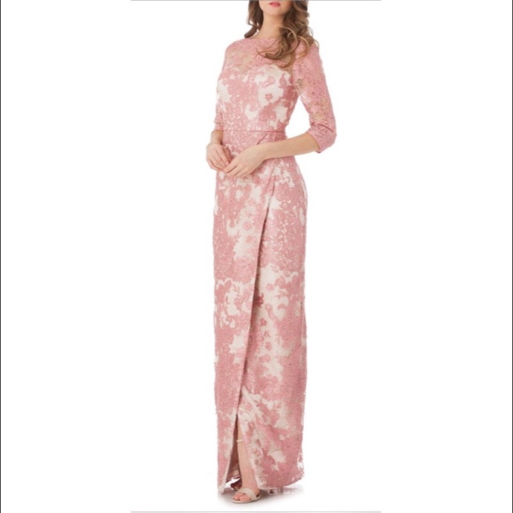 Embroidered Lace Gown - JS Collections